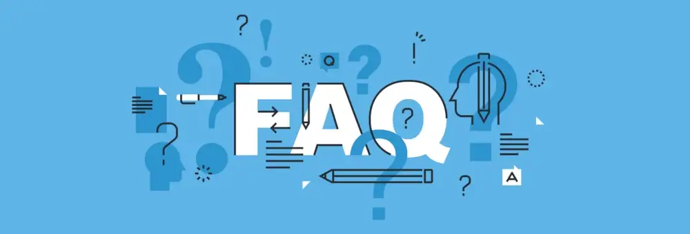 FAQ vector banner that illustrates general hearing health questions